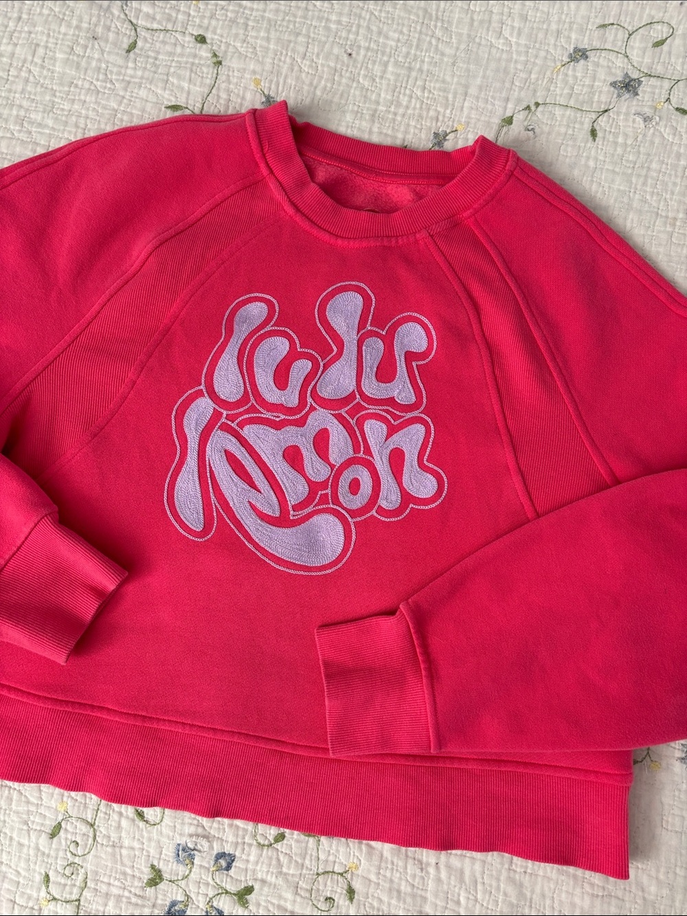 LULULEMON Scuba Oversized Pullover Embroidered Logo Glazed Pink